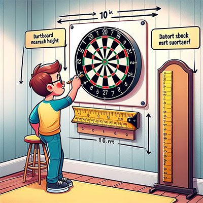 Proper mounting and installation of your dartboard are essential for both safety and optimal play. Here are some best practices to follow:

Choose the Right Location: Find a spot that’s free from foot traffic and has enough space for players to throw comfortably. Ensure there's adequate lighting and a clear line of sight.

Mounting Height: The bullseye should be at 5 feet 8 inches (173cm) from the ground. This is the standard height used in professional play.

Secure Mounting: Ensure the dartboard is securely mounted to the wall. Many boards come with mounting brackets for this purpose. The board should be stable and not wobble when darts hit.

Protect Your Walls: Consider installing a backboard or a dartboard surround to protect the wall around the dartboard from stray darts.

Flooring Considerations: To protect your floors and darts, place a dart mat or a similar protective layer on the floor.